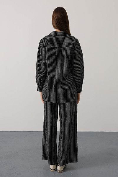 Trendyol Collection Black Striped Textured Comfortable Fabric Pants Twoaw26Pl00072