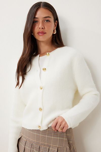 Happiness İstanbul Damski sweterek z dzianiny Bone Boucle YY00117
