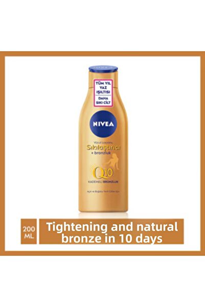 NIVEA Q10 200 ml Body Lotion - Firming and Tan, Light & Wheat Skin