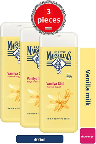 Le Petit Marseillais Shower Gel Vanilla Milk 400 ml 3 Pieces