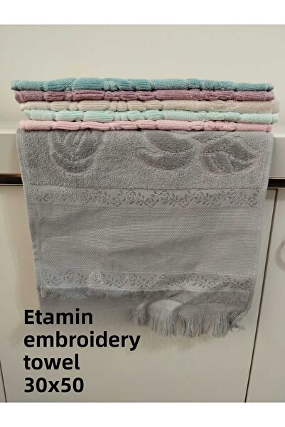 HMZ FİESTA 30X50 Σετ 12 πετσετών με κεντημένα κρόσσια Etamin και Kanavice