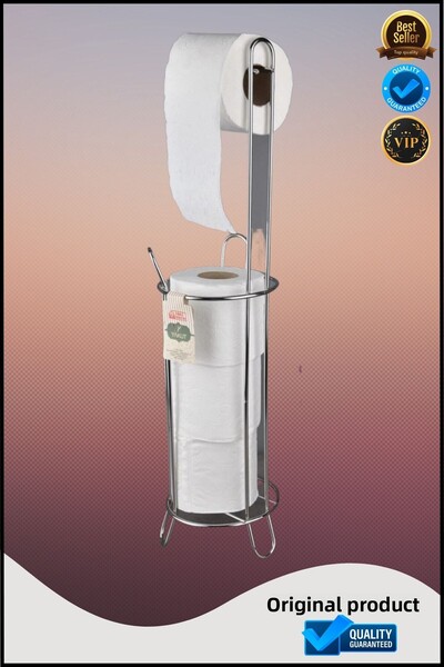 OverPazar Ανοξείδωτη θήκη για ρολό τουαλέτας από χρώμιο Wclik με ανταλλακτικό δοχείο