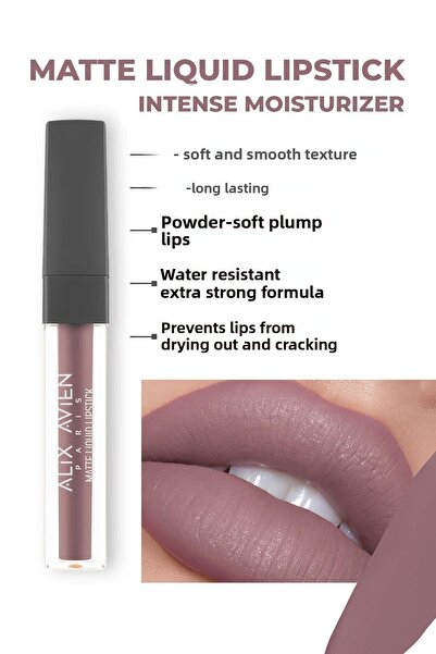 Alix Avien أحمر شفاه سائل مطفي من أليكس أفين، رقم 511 وردي رمادي