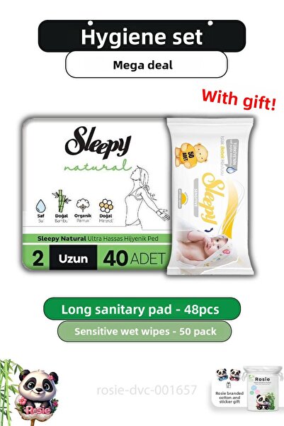 Sleepy Ultra Sensitive Natural Sanitary Pads - 40 Pieces, Sensitive 50 Pack W...