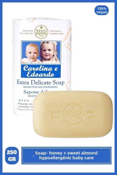 Nesti Dante صابون بيبي كارولين إي إدواردو الصلب ٢٥٠ غرام | مضاد للحساسية وخال...