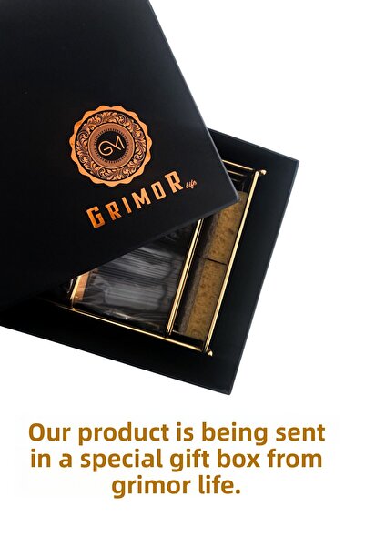 grimorlife Ξύλινο μοτίβο χρυσό μεταλλικό σταντ Απορρυπαντικό πιάτων Υγρό Σαπούνι Σετ Κουζίνας-Σφουγγάρι