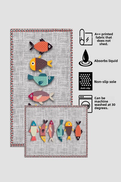 Halise Home Non-Slip Base Washable Set of 2 Bath Mat Bath Mat Set Toilet Bowl Set