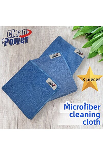 CLEANPOWER مجموعة من 3 قطع قماش تنظيف متعددة الأغراض من الألياف الدقيقة مقاس ...