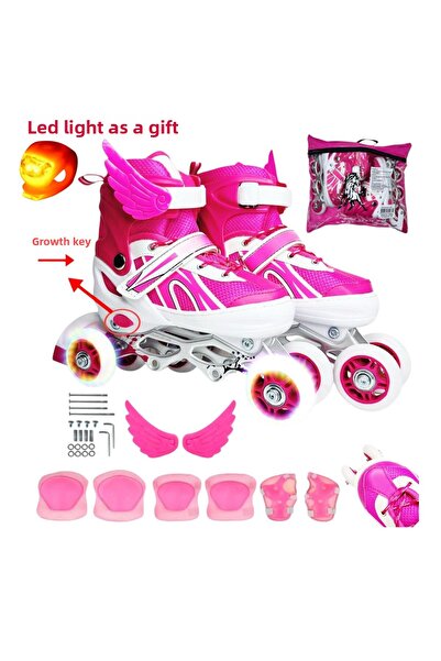 Depomiks Avm 2+1 Lighted Metal Body Training Skate - Adjustable Adjustable + Knee Pad Gift