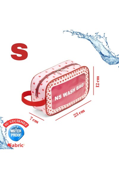 NS reliable Прозрачна чантичка за гримове и козметика - Преносима чанта за съхранение в банята - S размер