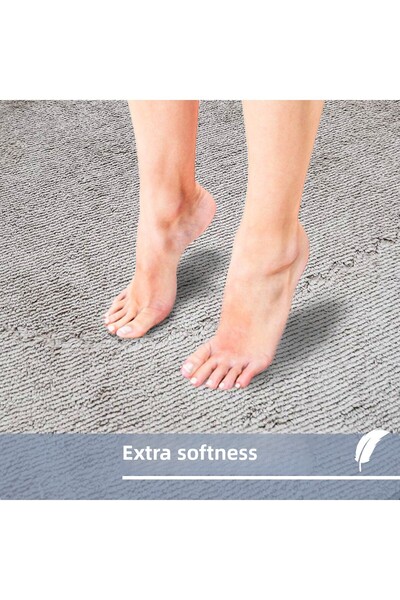 Dokumacıoğlu Σετ χαλάκι μπάνιου Rixos 2 τεμαχίων Mink, χαλί, αντιολισθητικό δερμάτινο σετ τουαλέτας που πλένεται