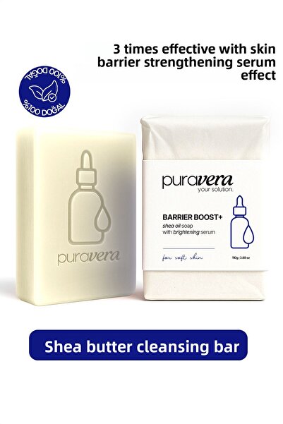 Puravera صابون زيت الشيا الفعال 3x مع تأثير مصل تعزيز حاجز البشرة