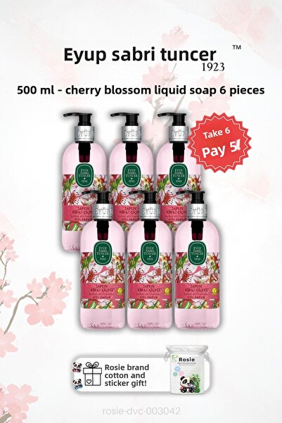 Eyüp Sabri Tuncer صابون سائل بزهر الكرز الياباني 500 مل، اشتري 6 واحصل على 5 ...