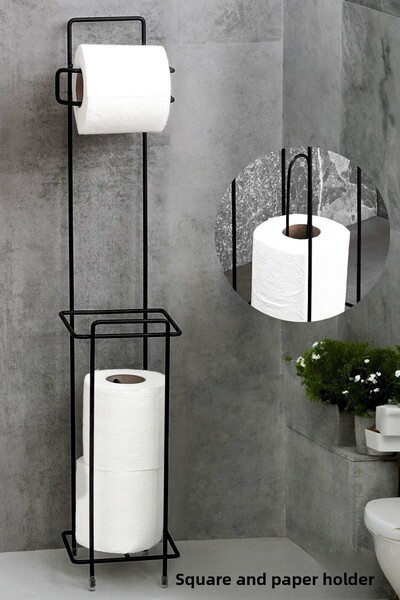 Kitchen Store Square Feet Toilet Paper Holder with Spare Paper Reservoir and ...