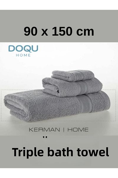 Doqu Home Softline Gray Bath Towel - 90x150 cm