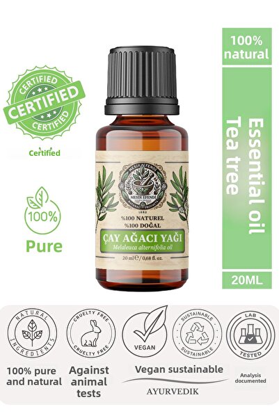MESİR EFENDİ زيت شجرة الشاي العطري (TEA TREE ESSENTIAL OIL) طبيعي 100٪ 20 مل