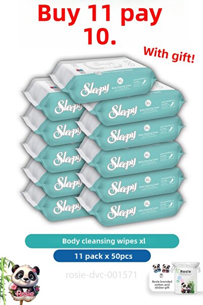 Sleepy مناديل تنظيف الجسم مقاس XL 50 بوصة - اشتري 11 وادفع 10
