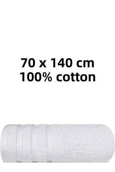 KAYABEY HOME Λευκή Πετσέτα Μπάνιου 100% Βαμβακερή Γραμμή με Μοτίβο 70 x 140 c...