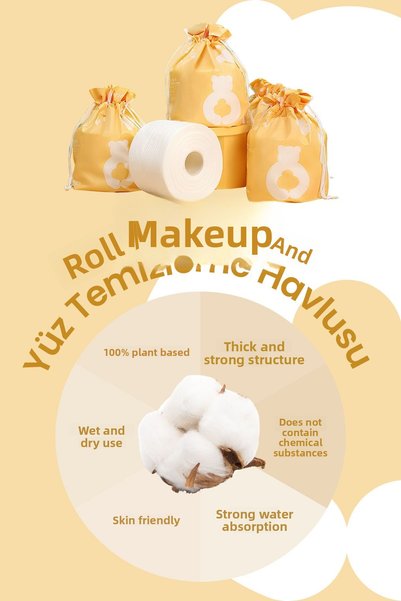Spring bear 50 Disposable Roll Makeup and Facial Cleansing Towels