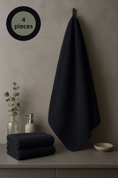 Seoney 4Pcs 50X90Cm Cotton Hair Towels, Hand Face Towels, Hair Salon Towels, Fitness Towels, Sports Towels