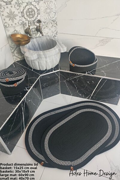 ADES HOME DESİGN Iuta, Set pentru baie, Set pentru baie, Covoraș pentru baie,...