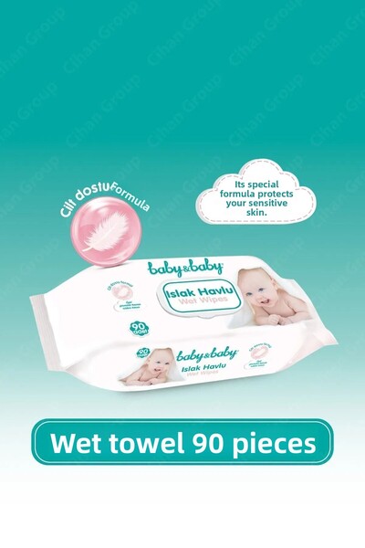 Baby&Baby مناديل مبللة للأطفال 90 قطعة - عبوتان