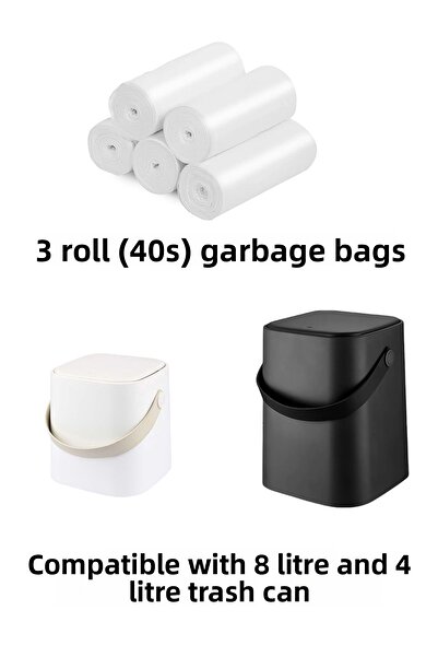 Carat Home 3 أكياس قمامة تحتوي على 40 كيسًا متوافقة مع سلة المهملات سعة 8 و4 ...