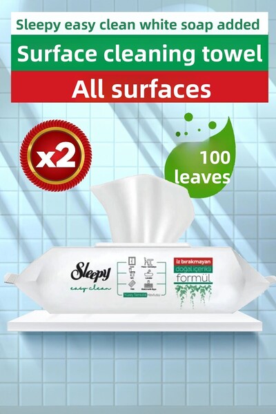 Sleepy 200 قطعة مناشف تنظيف الأسطح - 2 قطعة 100 قطعة