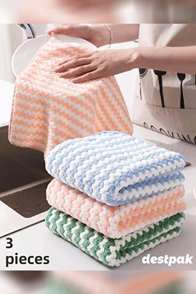 Destpak 3 Pieces of Drying and Cleaning Cloth - Fluffy Cloth - Super Absorben...