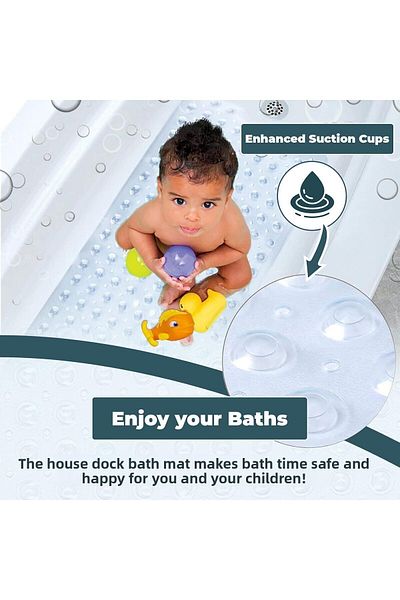 Blue Home ECO-LUX Baht Μαλακό αντιολισθητικό χαλάκι μασάζ ποδιών ντους - Άνετο αντιολισθητικό μαξιλαράκι μπάνιου Μέγεθος: 63cm x 38cm Οβάλ