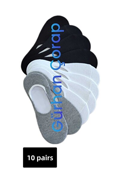 Gürhan Çorap Unisex 10 Pairs Colorful Ballerina Mixed Socks - Απλό αόρατο βαμ...