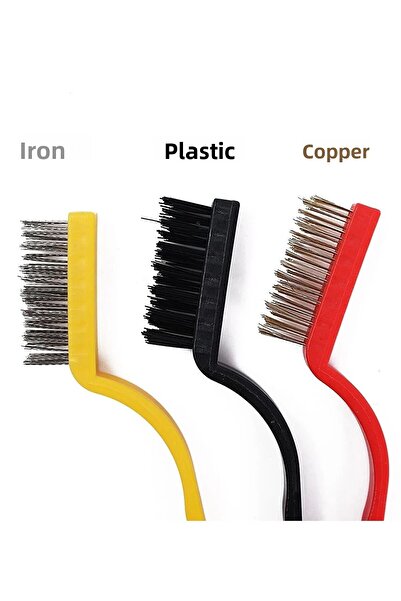 btm home مجموعة من 3 فرش سلكية صلبة - منظف الأوساخ الصعبة مع فرشاة النحاس وال...