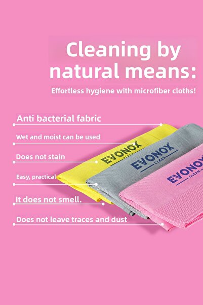 Evonox Clean Microfiber Multi-Purpose Cleaning Cloth Set of 3 | Giant Size 42X68 cm