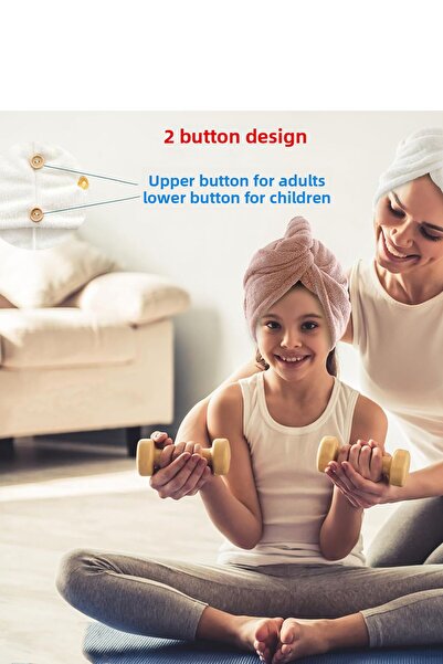 CHIZGY Thick Microfiber 2 Button Hair Towel Ecru