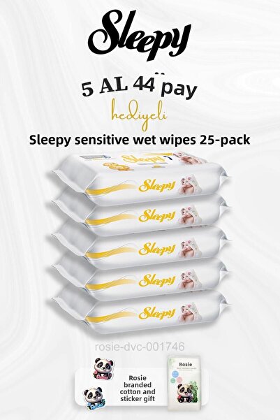 Sleepy 25 عبوة مناديل مبللة للبشرة الحساسة من Rosie Cotton - اشتري 5 واحصل على 4