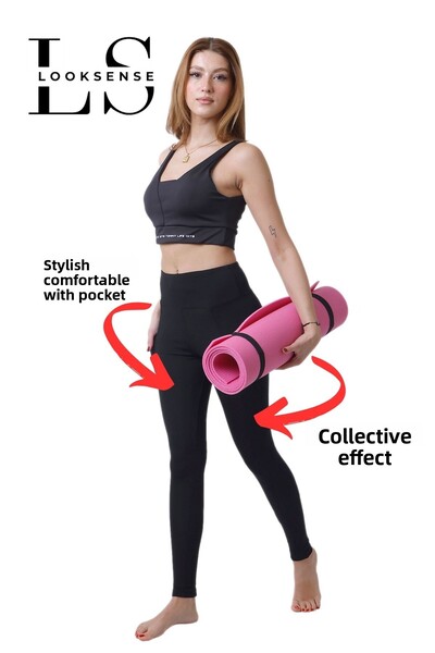 Looksense Women &Apos; S Sports Leggings with High Waist and Double Pockets i...