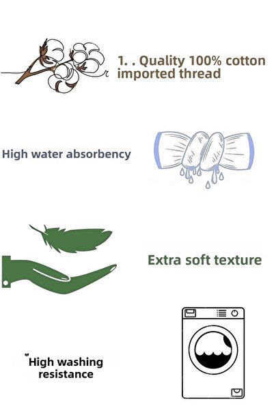 Kardelen Vízálló 100% pamut kéz- és arctörlő készlet