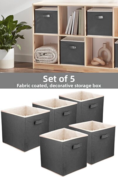 Meleni Home 5-Piece Closet Organizer, Laundry Toy Storage Box Basket Organizer 33x30x30