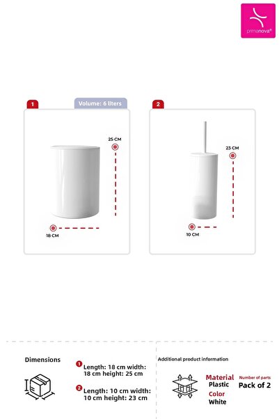 Prima Nova Flores Σετ Μπάνιου 2 τεμαχίων - Λευκό