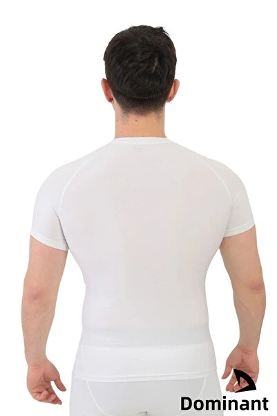 DOMİN SPOR Beyaz Kısa Kollu Compression Body T-shirt Fitness Body Gym Body Tshirt Dmns56321