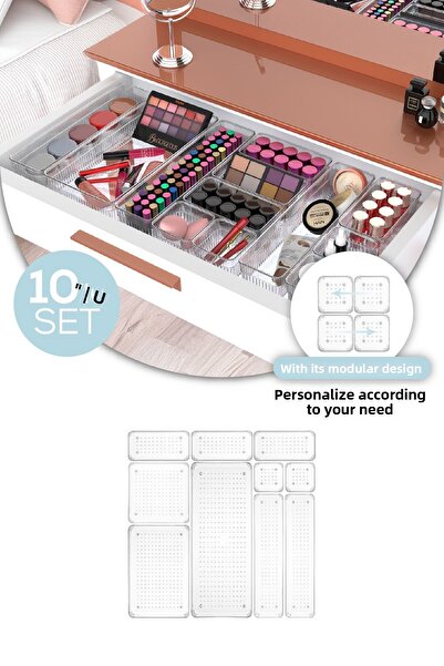Vienev منظم مجوهرات ومستحضرات التجميل داخل الخزانة مكون من 10 أدراج