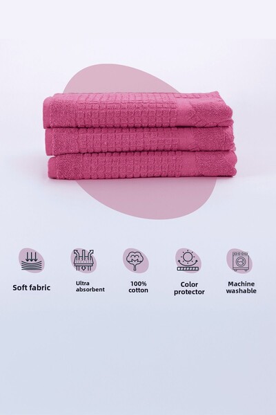 Homedius Bathroom Checkered Foot Patterned Cotton Foot Towel 50X70Cm