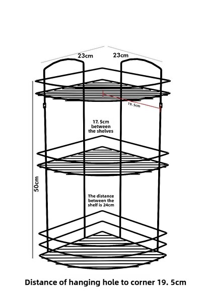 Tekno-tel TEKNOTEL منظم الحمام حامل الشامبو وطبق الصابون 3 طبقات رف دش الحمام اللاصق الأبيض ST033