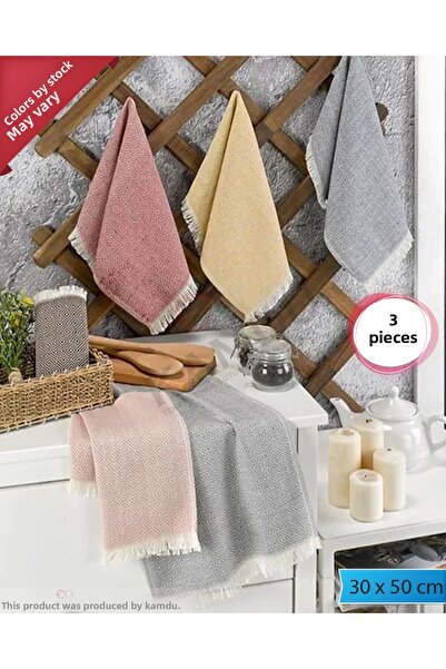 CACON 3 قطع 30 × 50 سم منقوشة بالألماس - مناشف للتجفيف والمطبخ والعرض