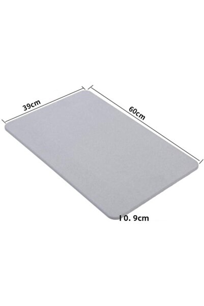 DİATOMPASPAS Light Gray Super Absorbent Mop - Diatomite Mat Bathroom and Ablution Mat