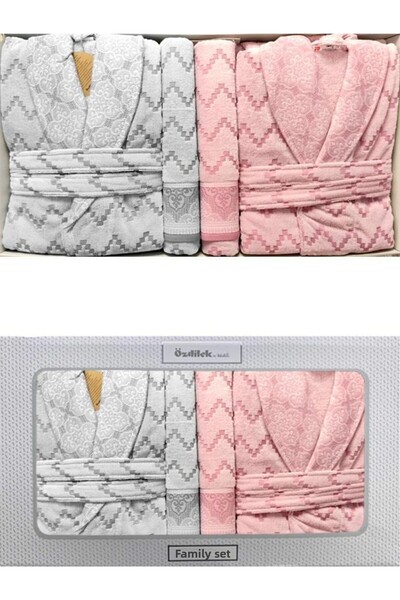 Özdilek Σετ μπουρνούζι Juliette Happy Set Οικογενειακό Σετ 4 τεμαχίων