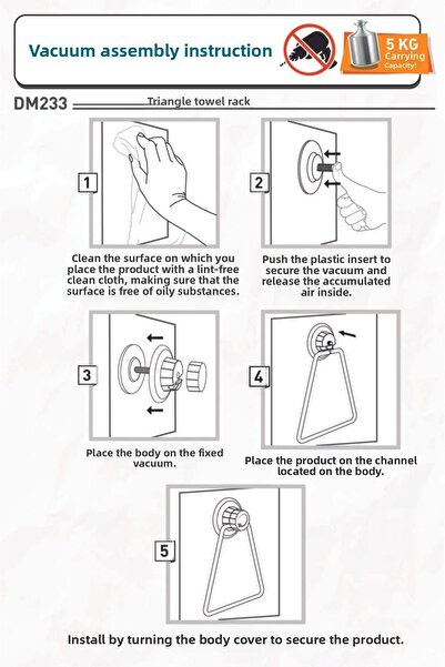 Teknotel VACUUMED TRIANGLE TOWEL RACK CHROME DM233