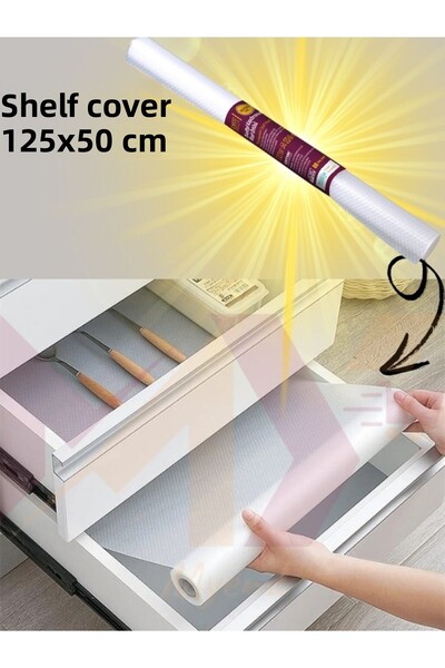 Myend Capac transparent pentru raft anti-alunecare, sertar Blat dulap interior Raft Capac frigider 125x50 cm