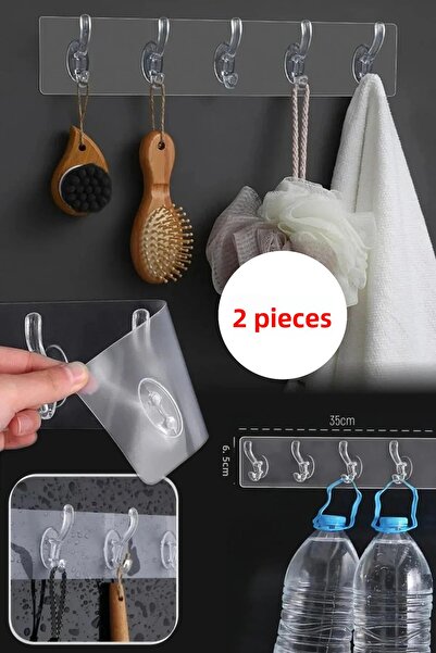 CocoVia (2 bucăți) 5 bucăți curea autoadezivă puternică, care poate fi tăiată |   Ușă Perete Spate Umeraș