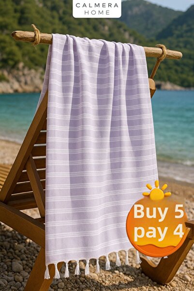 Calmera Peshtemal Linea |   Subțire - Fringe Natural |   Plajă, Mare, Piscină...